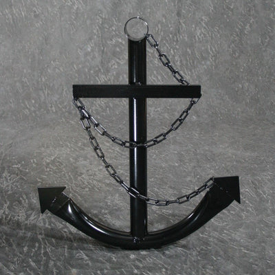 Decorative Nautical Anchor w/Chain - Black
