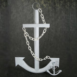 Decorative Nautical Anchor w/Chain - White