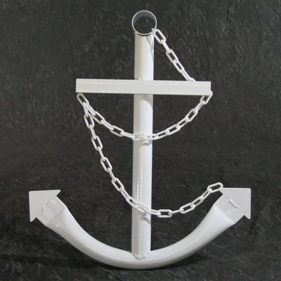 Decorative Nautical Anchor w/Chain - White